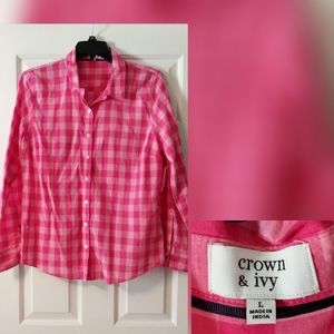 Crown + Ivy Gingham Button Up, Large